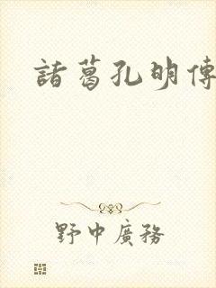 诸葛孔明传封面
