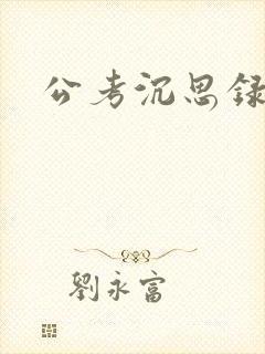 公考沉思录