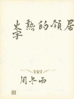 火热的领居中文字