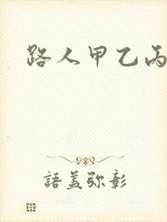路人甲乙丙丁封面