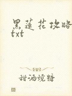 黑莲花攻略手册txt