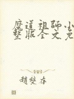魔道祖师小说完整版全文免费阅读封面