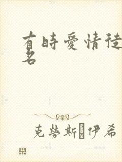 有时爱情徒有虚名封面