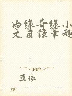 内缘奇缘小说全文目录笔趣阁封面
