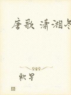 唐歌 潇湘冬儿封面