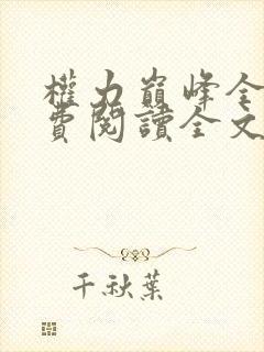 权力巅峰全本免费阅读全文