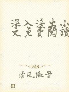 深入浅出小说全文免费阅读笔趣阁封面