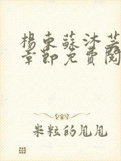 杨东苏沐芸最新章节免费阅读小说封面