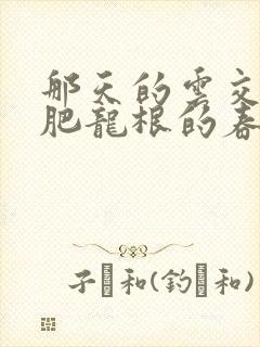 那天的云交雨合肥龙根的春天