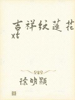 吉祥纹莲花楼txt