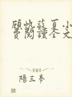 顾帆苏夏小说免费阅读全文