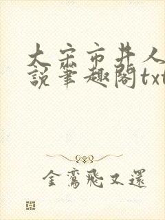 大宋市井人家小说笔趣阁txt