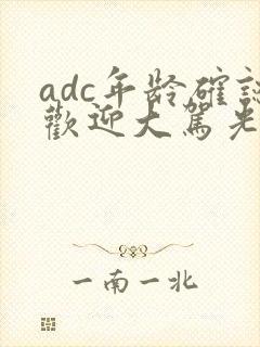 adc年龄确认欢迎大驾光临小说封面