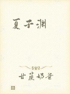 夏子渊封面