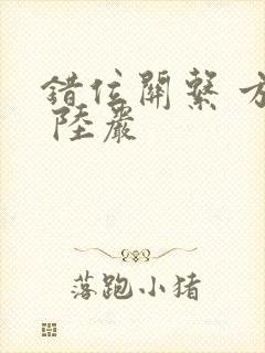 错位关系 方糖 陆岩封面