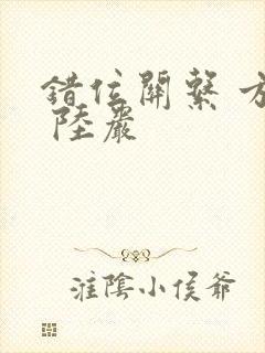 错位关系 方糖 陆岩封面
