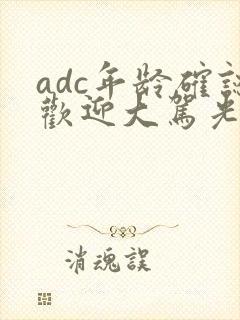 adc年龄确认欢迎大驾光临小说封面