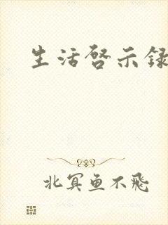 生活启示录结局封面