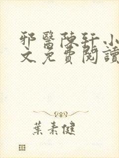邪医陈轩小说全文免费阅读封面
