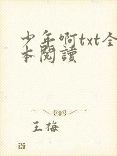 少年啊txt全本阅读