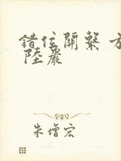 错位关系 方糖 陆岩封面