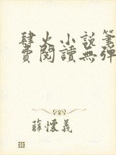 肆火小说笔趣免费阅读无弹窗
