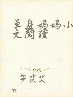 单身妈妈小说全文阅读封面
