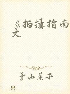 《拍摄指南》全文封面