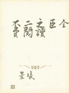 不二之臣全文免费阅读
