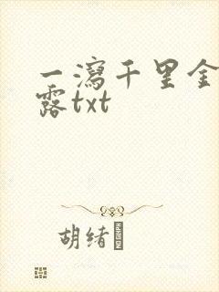 一泻千里金银花露txt