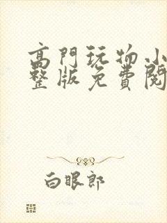 高门玩物小说完整版免费阅读