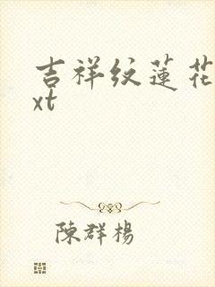 吉祥纹莲花楼txt封面