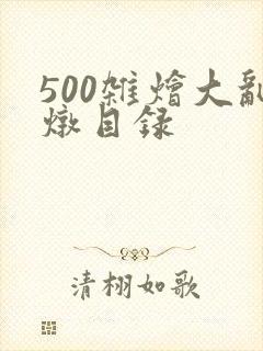 500杂烩大乱炖目录封面