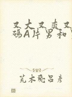 又大又爽又黄无码A片男和男封面