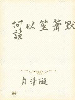 何以笙箫默 小说