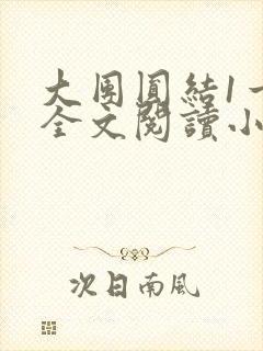 大团圆结1一6全文阅读小说于兜兜