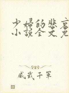 少妇的悲哀榆木小说全文免费阅读笔趣阁下载