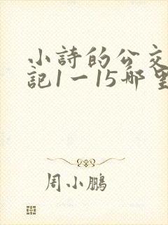 小诗的公交车日记1一15哪里能看