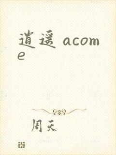 逍遥 acome封面
