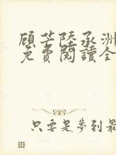 顾芒陆承洲小说免费阅读全文免费阅读下载