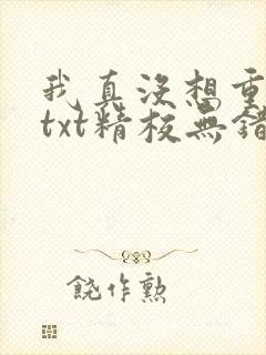 我真没想重生啊txt精校无错版
