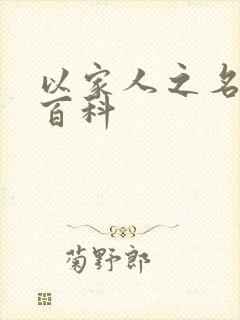 以家人之名百度百科封面