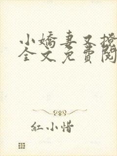 小娇妻又撩又甜全文免费阅读封面