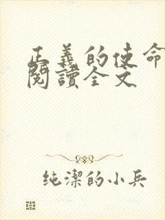 正义的使命免费阅读全文封面