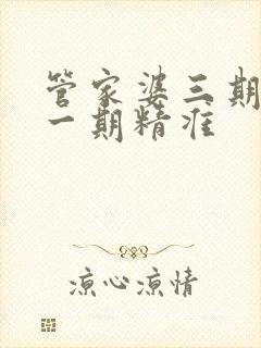 管家婆三期必开一期精准