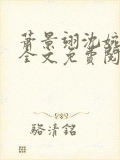 萧景翊沈婉小说全文免费阅读