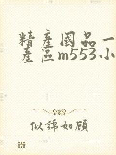 精产国品一二三产区m553小说封面