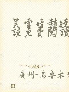 吴雪晴赵晓东小说免费阅读