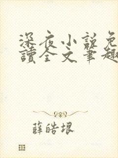 深夜小说免费阅读全文笔趣阁封面