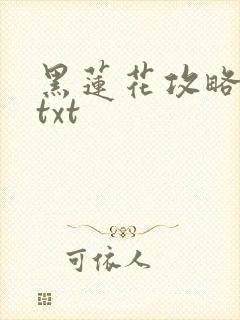 黑莲花攻略手册txt